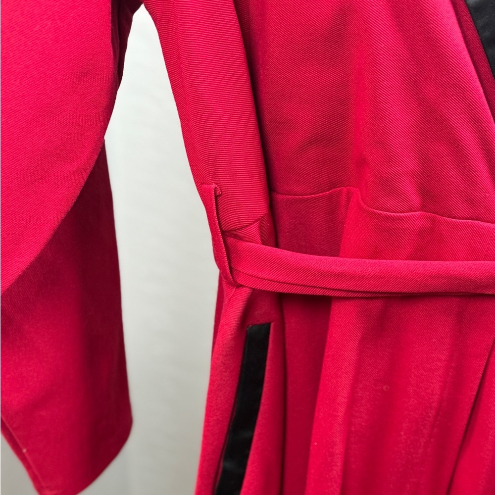 Torrid Red Tuxedo-Style Wrap Dress Black Satin Trim Size 20 - Picture 5 of 9